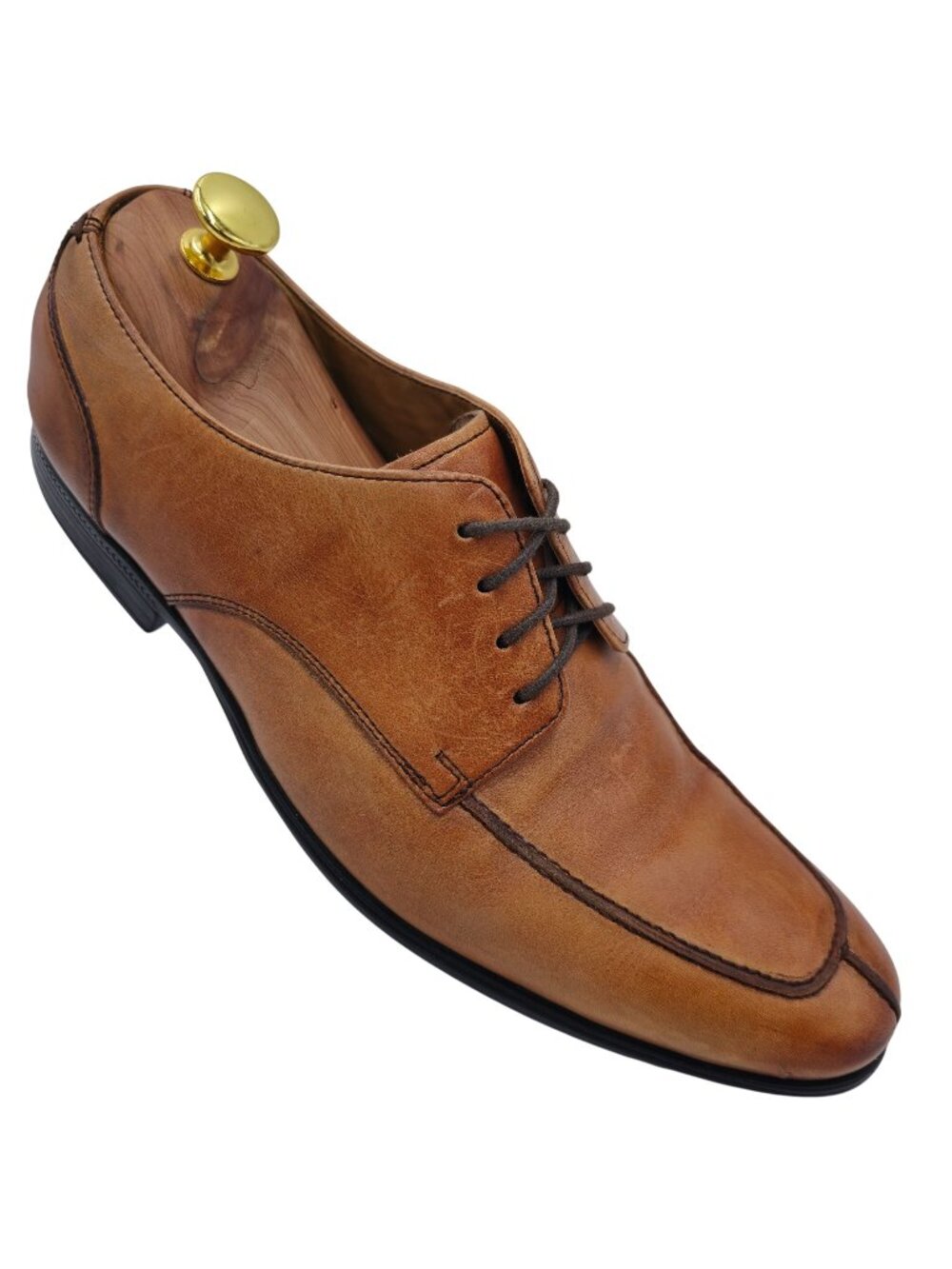 Cole Haan Trendy Men's Size 9.5M Color Tan Leather Dress Shoes Oxfords Made in I